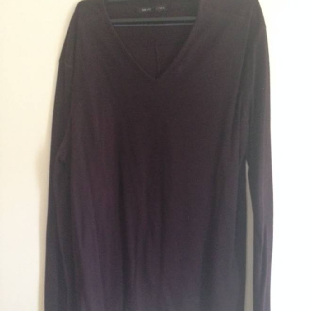 John Varvatos Deep Purple Long Sleeve V Neck
